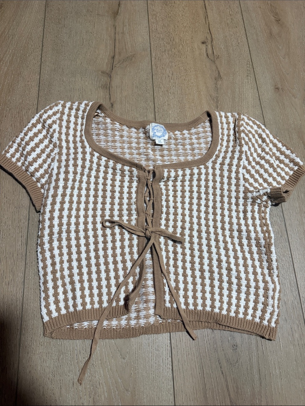 Women’s Knit Tie-Front Top|Size M